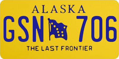 AK license plate GSN706
