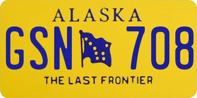 AK license plate GSN708
