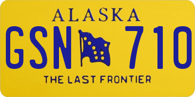 AK license plate GSN710