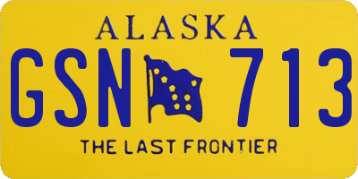 AK license plate GSN713