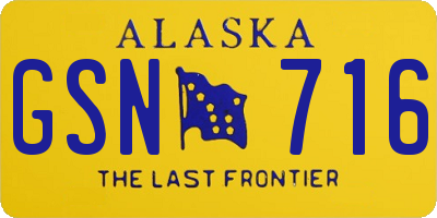 AK license plate GSN716