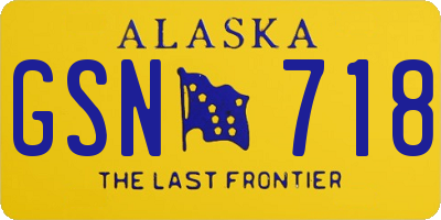 AK license plate GSN718