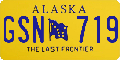 AK license plate GSN719
