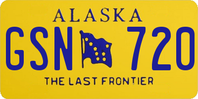 AK license plate GSN720