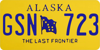 AK license plate GSN723