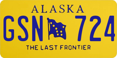 AK license plate GSN724