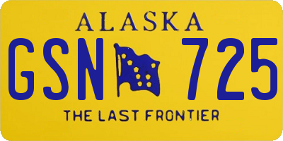 AK license plate GSN725