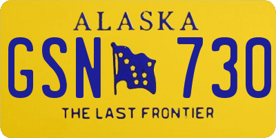 AK license plate GSN730