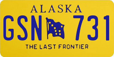 AK license plate GSN731