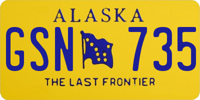 AK license plate GSN735