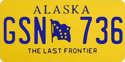 AK license plate GSN736