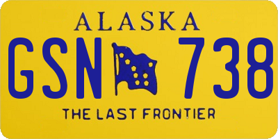 AK license plate GSN738
