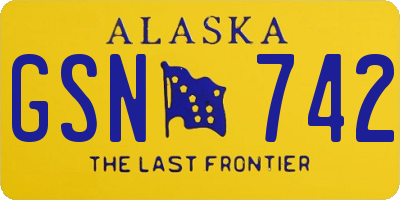 AK license plate GSN742
