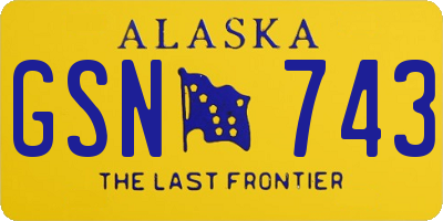 AK license plate GSN743