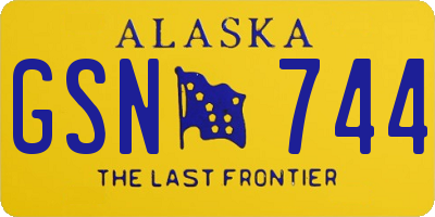 AK license plate GSN744