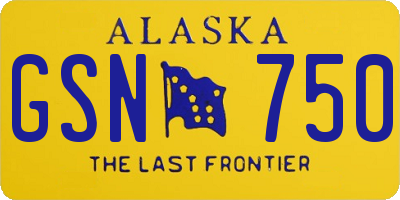 AK license plate GSN750