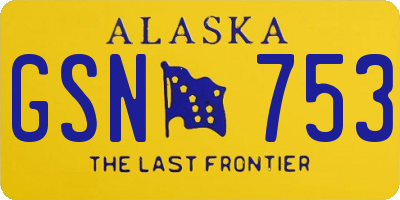 AK license plate GSN753