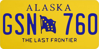 AK license plate GSN760