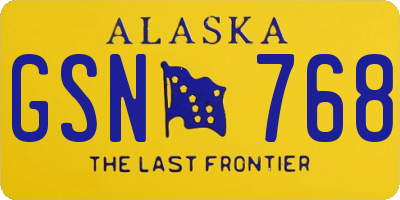 AK license plate GSN768