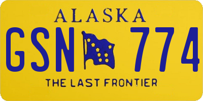 AK license plate GSN774