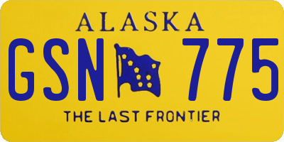 AK license plate GSN775