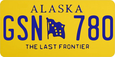 AK license plate GSN780