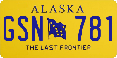 AK license plate GSN781