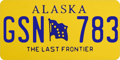AK license plate GSN783
