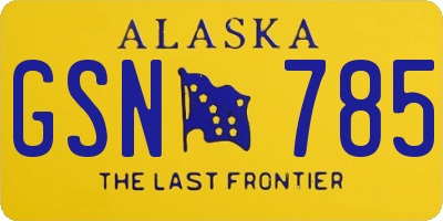 AK license plate GSN785