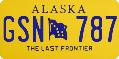 AK license plate GSN787