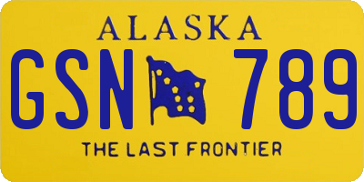AK license plate GSN789