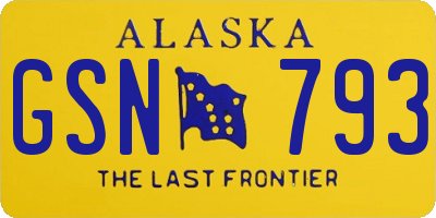 AK license plate GSN793