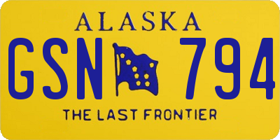 AK license plate GSN794