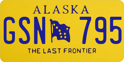 AK license plate GSN795