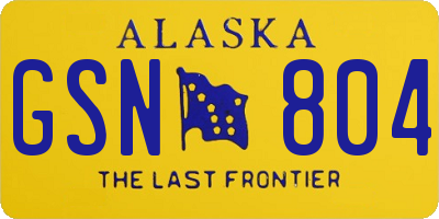 AK license plate GSN804