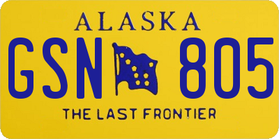 AK license plate GSN805