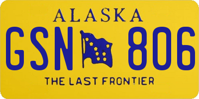 AK license plate GSN806
