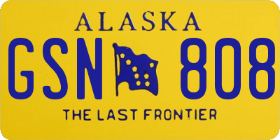 AK license plate GSN808
