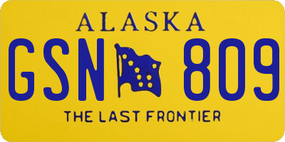 AK license plate GSN809