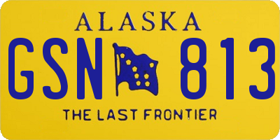 AK license plate GSN813