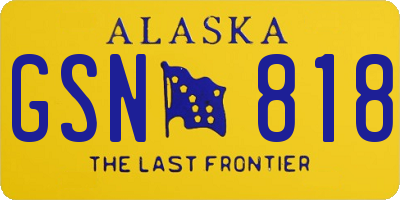 AK license plate GSN818