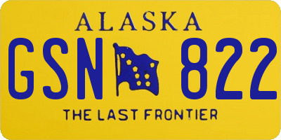 AK license plate GSN822