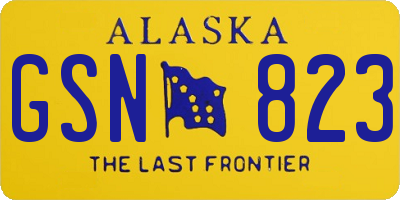 AK license plate GSN823