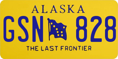 AK license plate GSN828