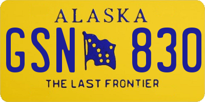 AK license plate GSN830