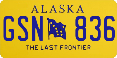 AK license plate GSN836