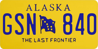 AK license plate GSN840