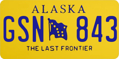 AK license plate GSN843