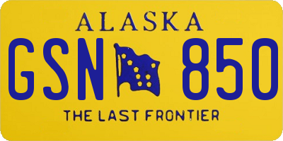 AK license plate GSN850
