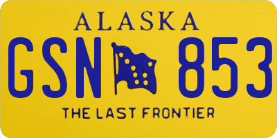 AK license plate GSN853